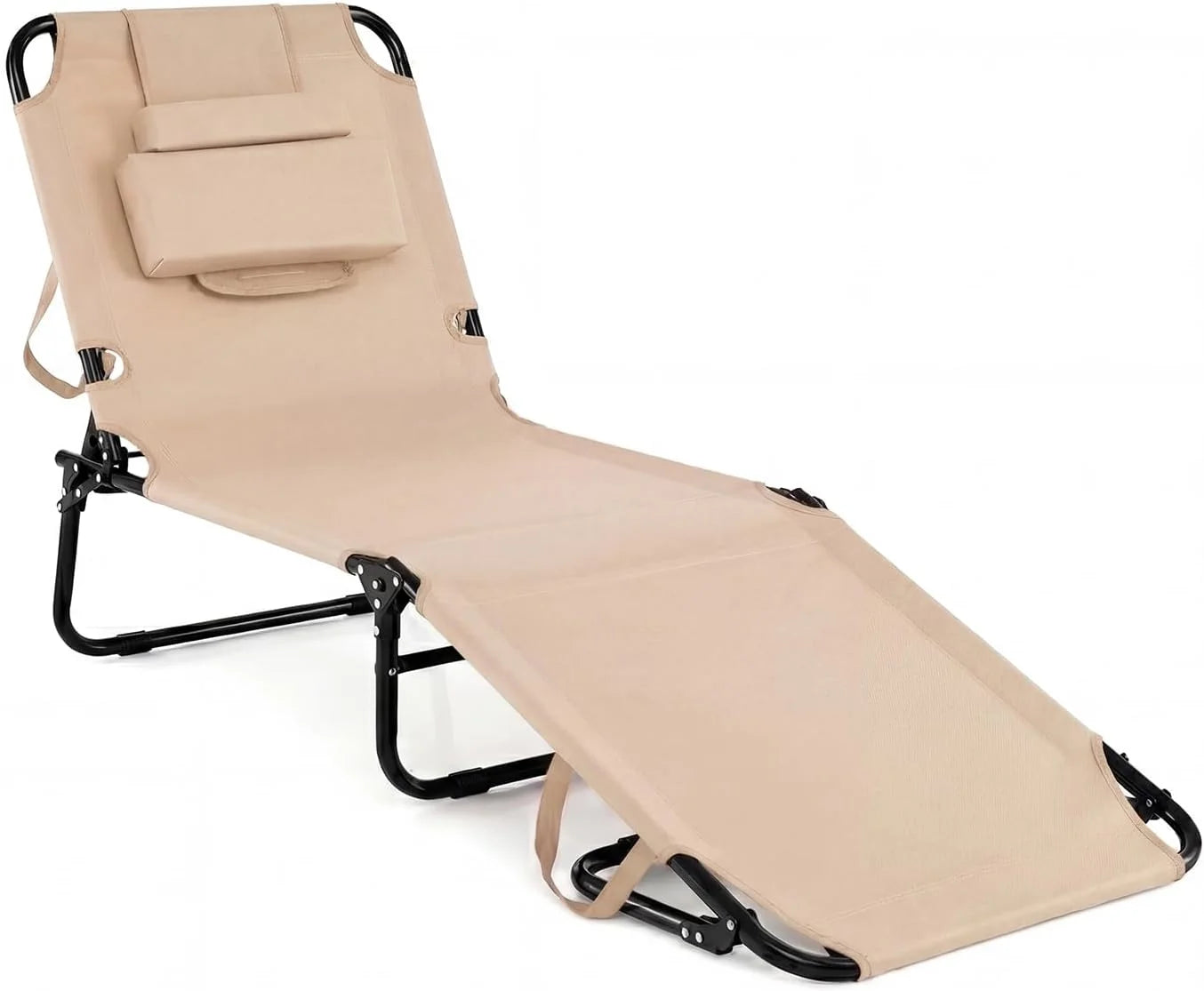 Special Beach Lounge Chair, Sunbathing Chair Patio Lounge Chair Folding Adjustable Recliner with Hole for Face - Image 3