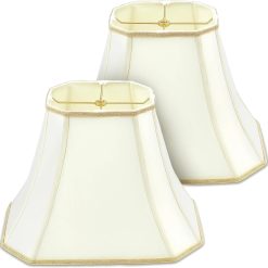 Discount Set of 2 Bell Lamp Shade 6.25 x 8 Top 11 x 16 Bottom 12 High (Spider) Rectangle Cut Square Replacement