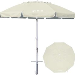 Discount AMMSUN 8 Feet Large Beach Umbrella with Sand Anchor Heavy Duty High Wind