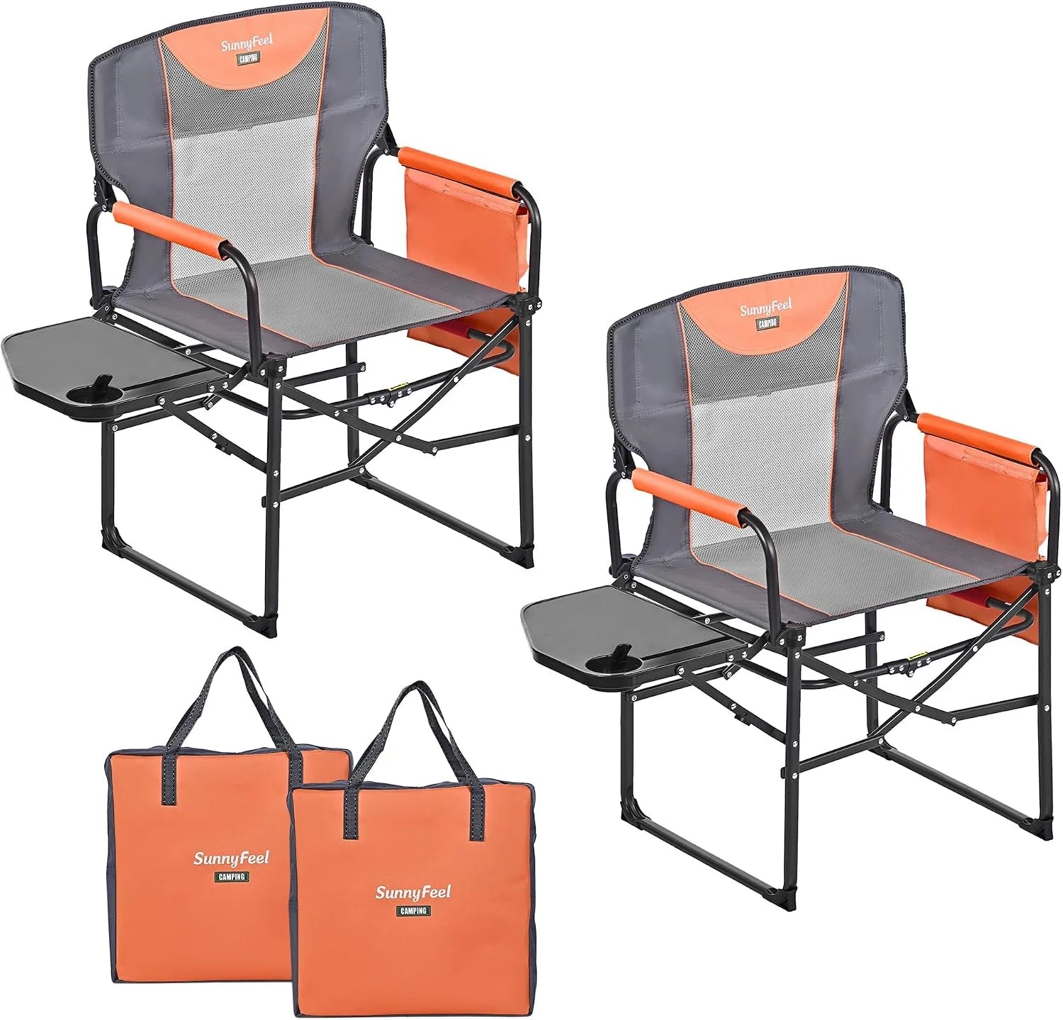 Discount SUNNYFEEL Camping Directors Chair, Heavy Duty, Oversized Portable Folding Chair with Side Table - Image 11