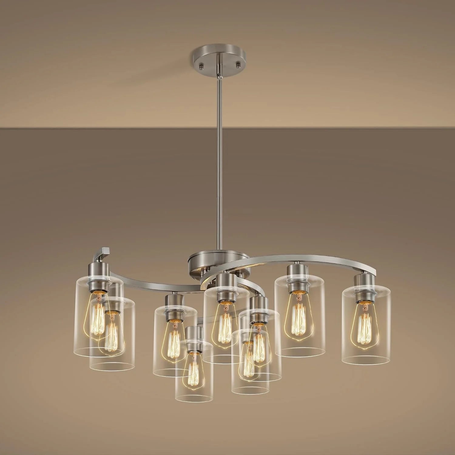 Discount 6-Light Modern Farmhouse Black Chandelier, Adjustable Height Hanging Industrial Pendant Lights Kitchen Island - Image 9