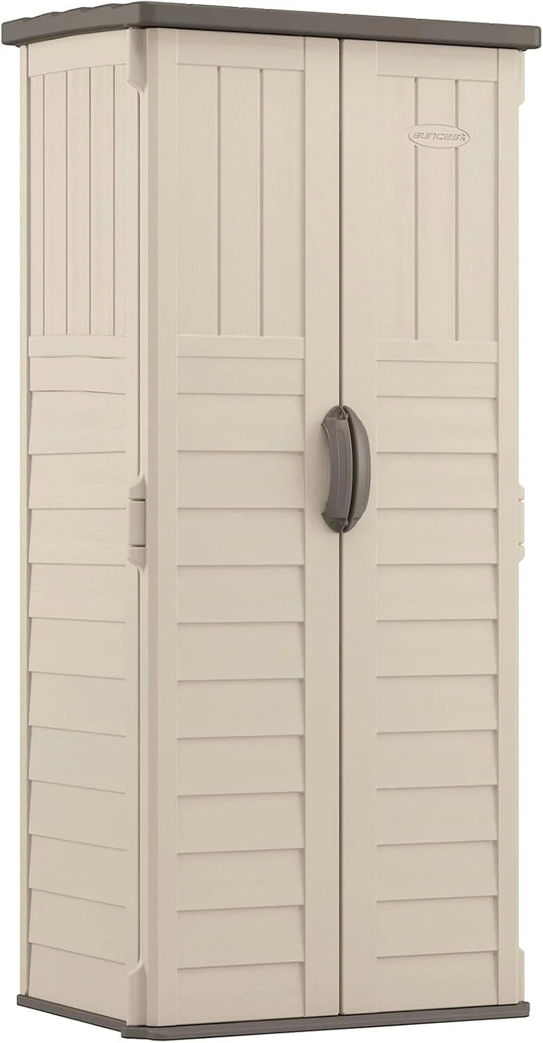 Discount Vertical Outdoor Storage Shed with All-Weather Construction, Vanilla - Image 2