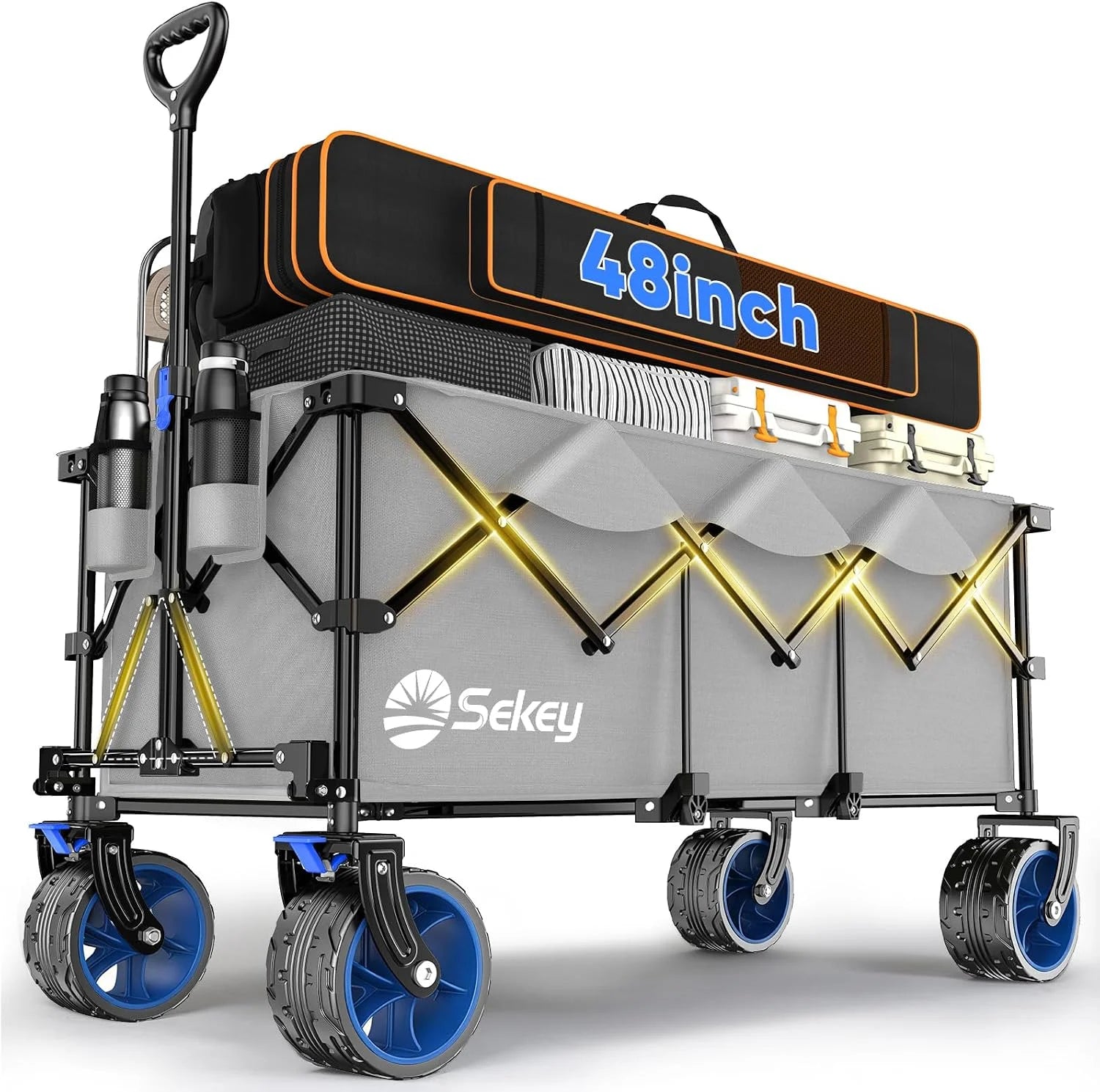 Discount Sekey 48鈥滾 Collapsible Foldable Extended Wagon with 660lbs Weight Capacity - Image 6