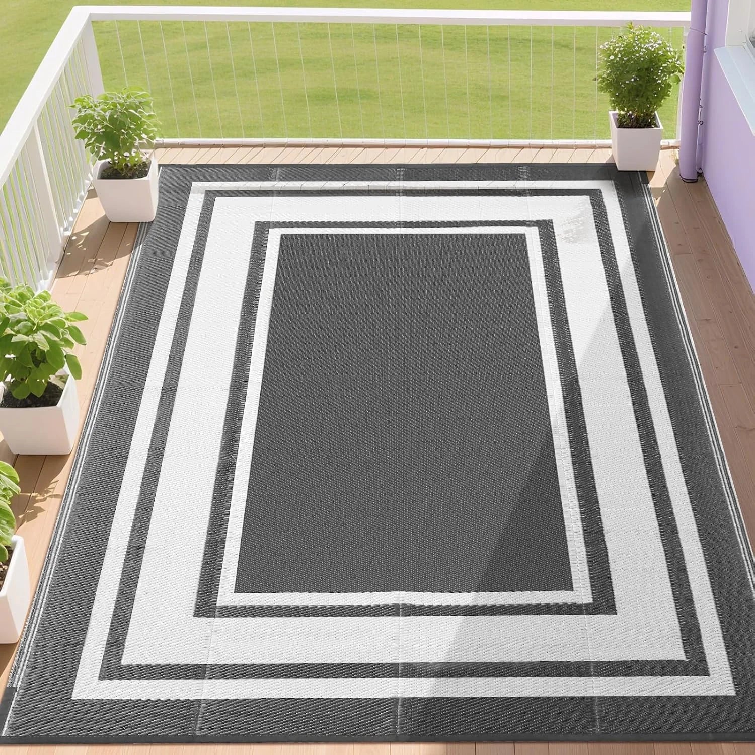 Discount RURALITY Outdoor Rugs 8"x10" Waterproof for Patios Clearance, Plastic Straw Mats for RV - Image 10