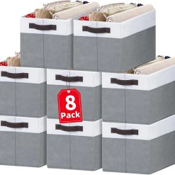 Alternative view of Discount 4 Pack Large Closet Storage Baskets Bins for Shelves, Fabric Closet Organizers and Storage with Handles Home