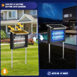 Alternative view of Discount Bug Zapper Outdoor, 4500V Mosquito Zapper Waterproof with Panel Sensor Electric Fly Zapper Rechargeable Mosquito