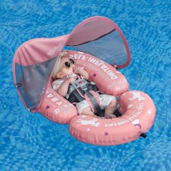 Discount Mambobaby Baby Pool Floats Hammock with Canopy, Portable Swimming Floating Toys Self-Inflating Water Hammock Pool