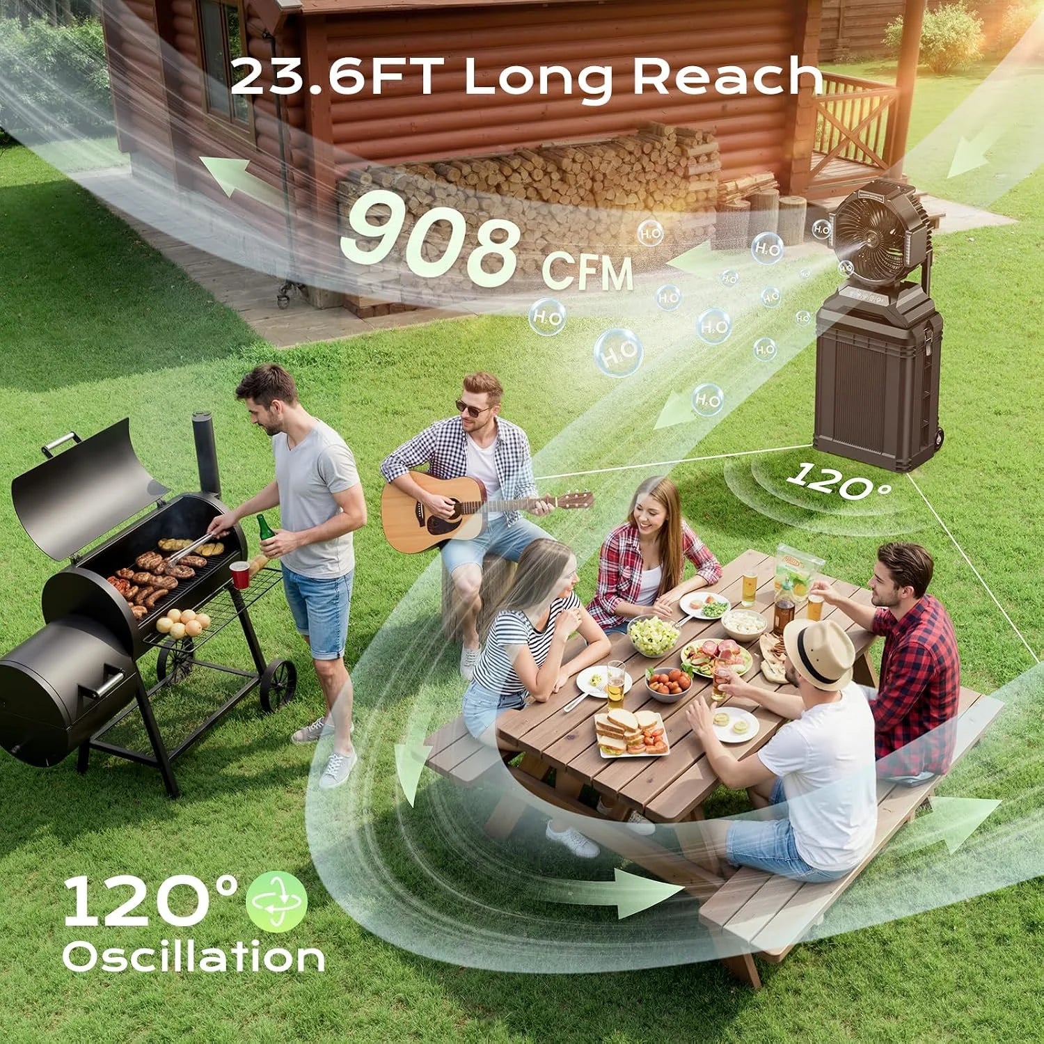 Discount 4 Gal Large Misting Bucket Fan Portable, 40000mAh Rechargeable Mister Fan with Retractable Handle - Image 8