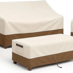 Alternative view of Discount Waterproof Patio Ottoman Cover, Square Outdoor Side Table Furniture Cover with Padded Handles