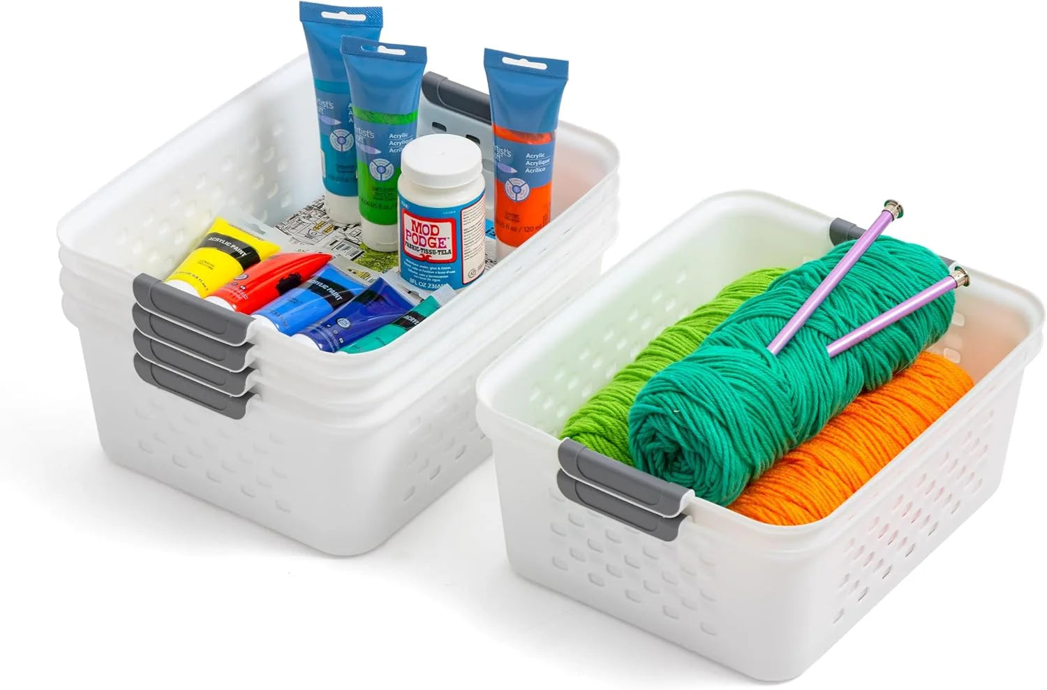 Discount Small Plastic Storage Basket, Black, Organize pantry items, office supplies, crafts, accessories, and household - Image 7