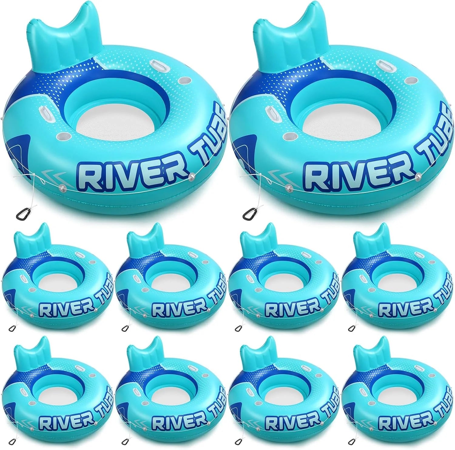 Discount Glimin 2 Pcs Green Blue 53 Heavy Duty River Tube Float Inflatable Pool Floating Tube for Adult Large River Raft Water