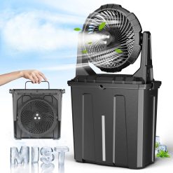 Discount 10″ 9L Portable Misting Fan, [Max 55Hrs] Golf Cart Mister Fan for Outside Patios