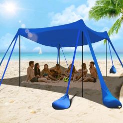 Alternative view of Discount Beach Tent Sun Shelter 10x10FT Beach Shade Canopy with 8 Sandbags, UPF 50+ Protection Beach Shade Canopy