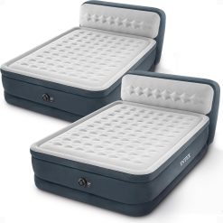 Alternative view of Discount INTEX Queen Size Air Mattress, 18in Height Airbed with Headboard, Built-in Pump