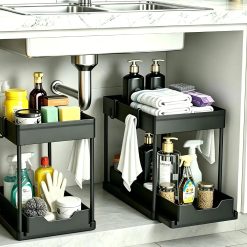 Alternative view of Discount Sink Organizer 2 Pack, Bathroom Cabinet Organizer, 2 Tier Sliding Cabinet Basket Organizer Drawer, Baskets