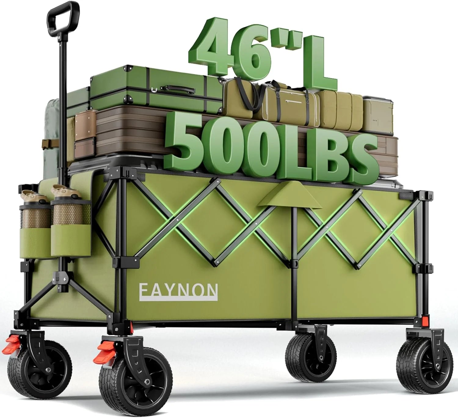 Discount L Collapsible Foldable Extended Wagon, 500LB Weight Capacity with 280L Heavy Duty Folding Cart - Image 5