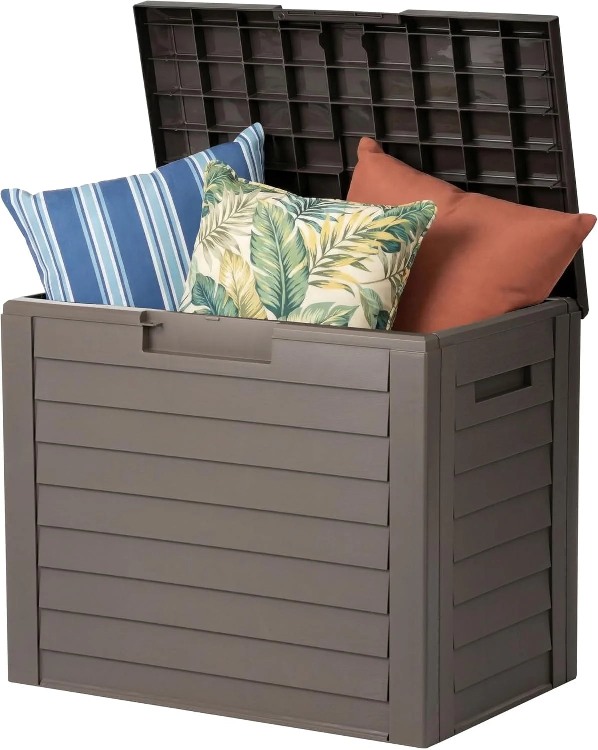 Discount USA 35 Gallon Outdoor Deck Box, Lockable, Weather-Resistant, Beige
