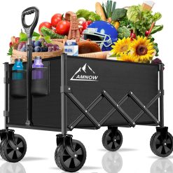 Alternative view of Discount 100L Collapsible Wagon Cart with All Terrain Wheels, 350LBS, Black
