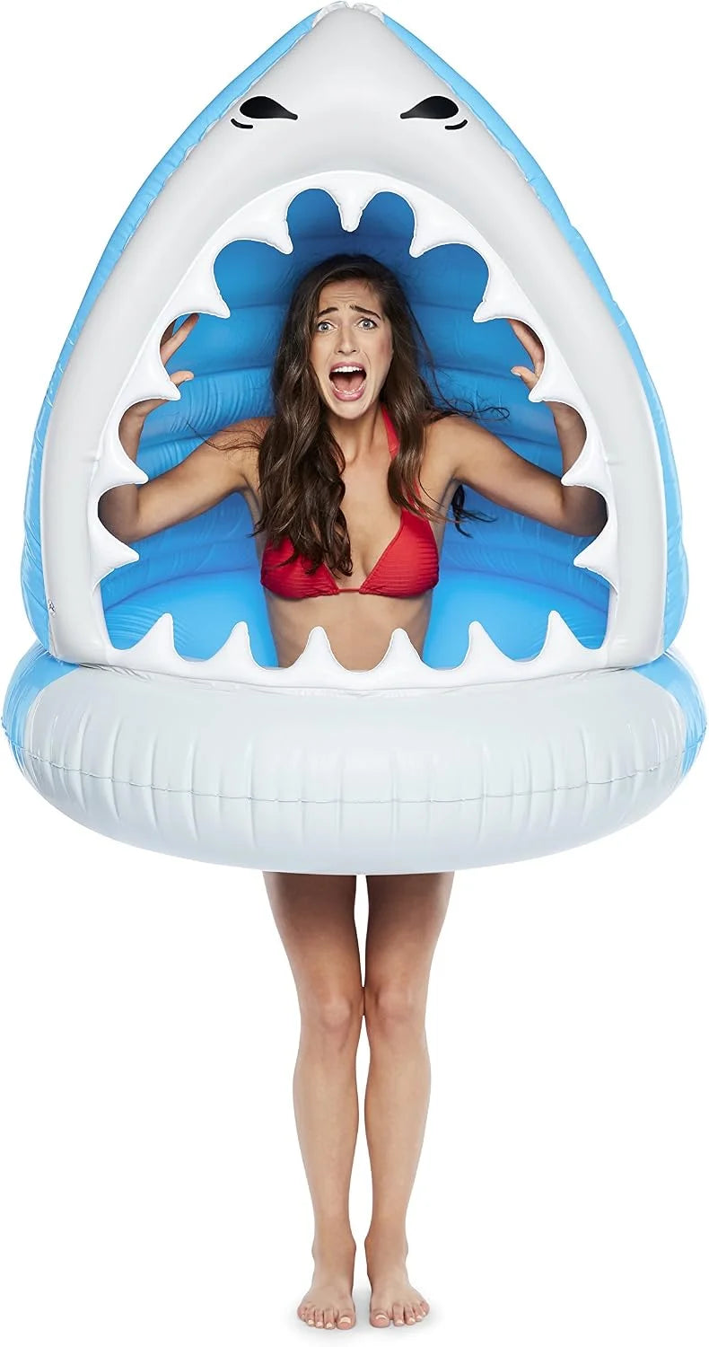 Discount Shark Inflatable Pool Float, Large Novelty Lounge Raft