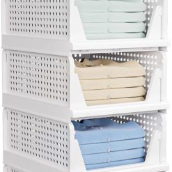 Alternative view of Discount Stackable Closet Storage Basket, Stackable Storage Bins, Multifunctional & Foldable Closet Organizer