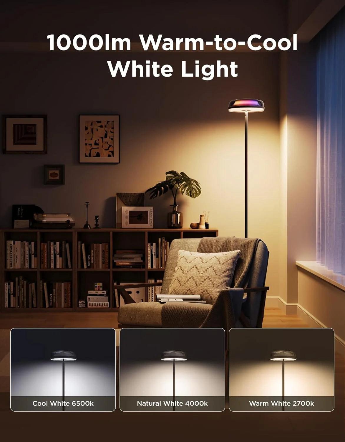 Discount Uplighter Floor Lamp, LED Modern Corner Floor Light - Image 3