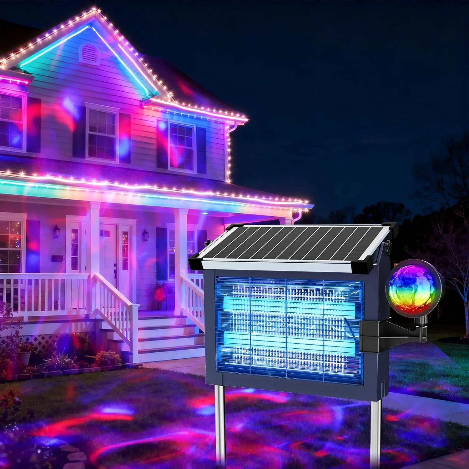 Discount Solar Bug Zapper Outdoor, 4500V Mosquito Zapper Fly Trap for Patio, 10W Solar Panel, IPX5 Waterproof - Image 9