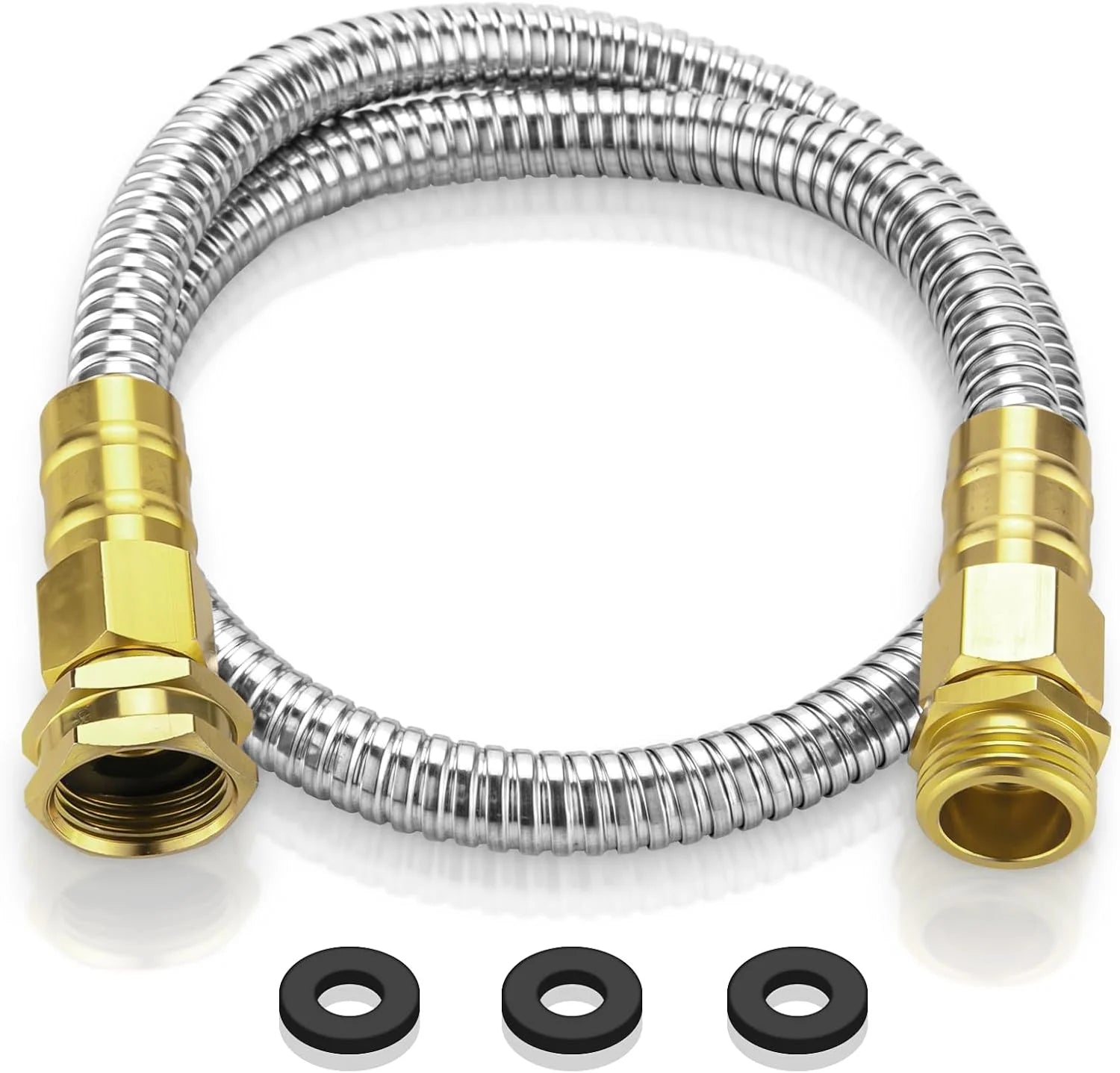 Discount Rosy Earth Stainless Steel Garden Hose 100 FT, Heavy Duty Expandable Water Hose - Image 5