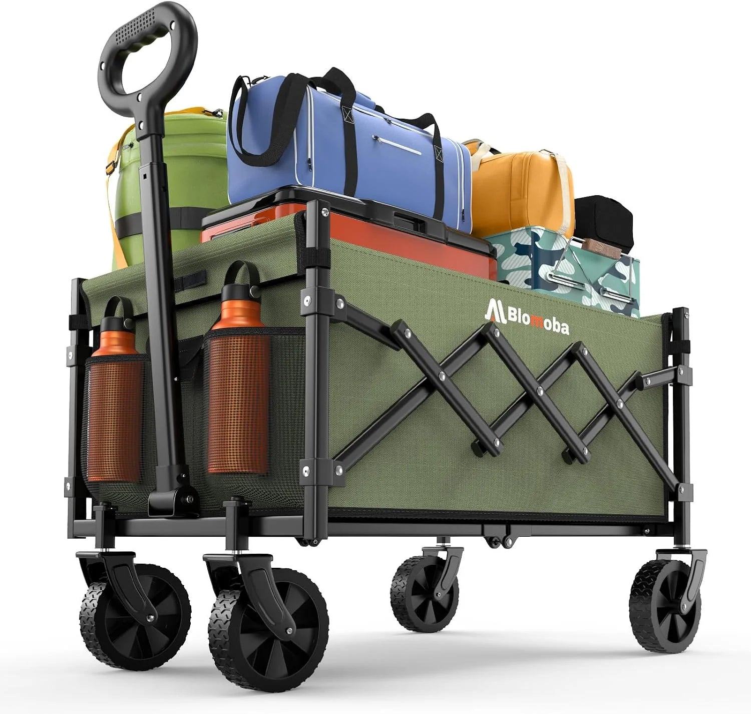 Special Blomoba Folding Wagon Cart with Wheels, 220lbs Utility Wagon Cart, Black - Image 11