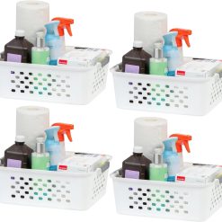 Discount Small Plastic Storage Basket, Black, Organize pantry items, office supplies, crafts, accessories, and household