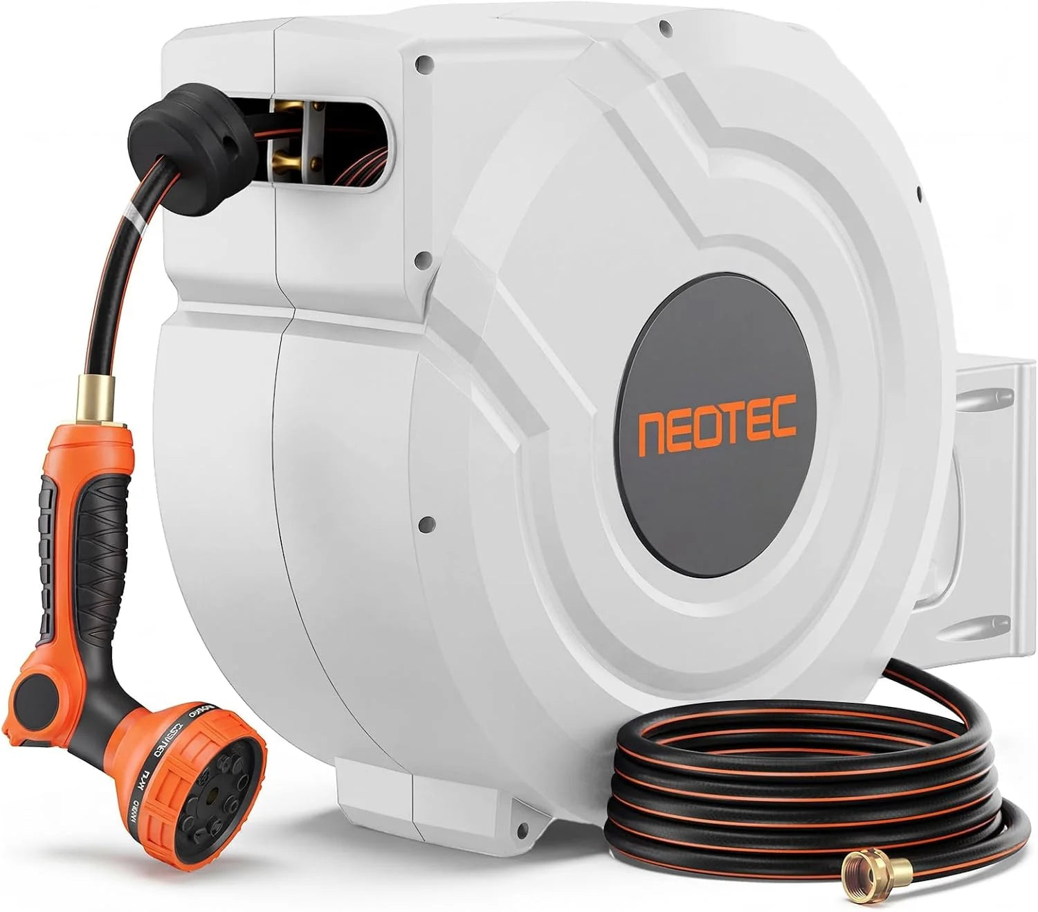 Discount 5/8 in 100ft Retractable Garden Hose Reel with Any-Length Lock Slow Auto Rewind Heavy Duty Water Hose Reel - Image 2
