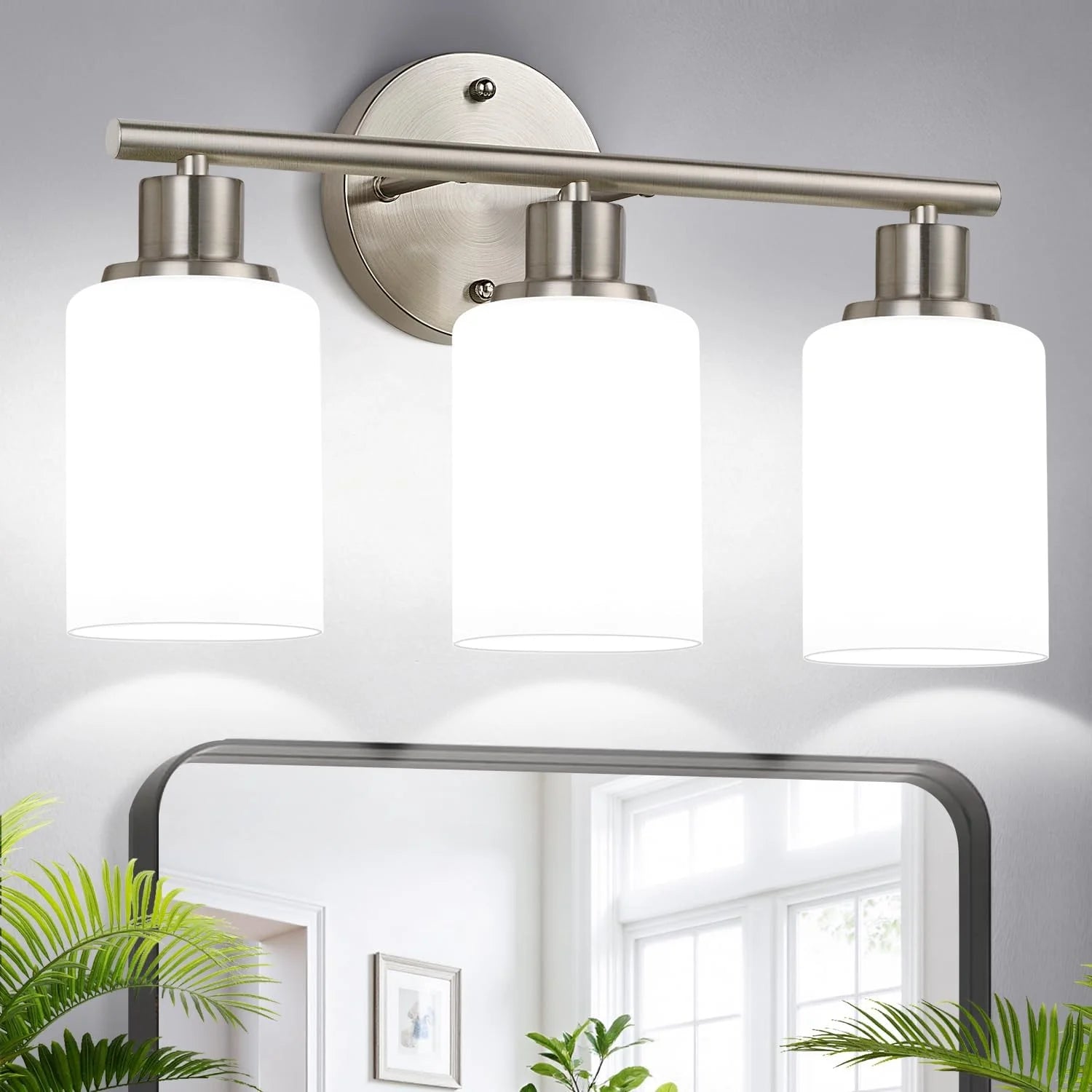 Discount Zarbitta 3-Light Bathroom Light Fixtures, 17.23 Black Modern Vanity Lights with Clear Glass Shade - Image 8