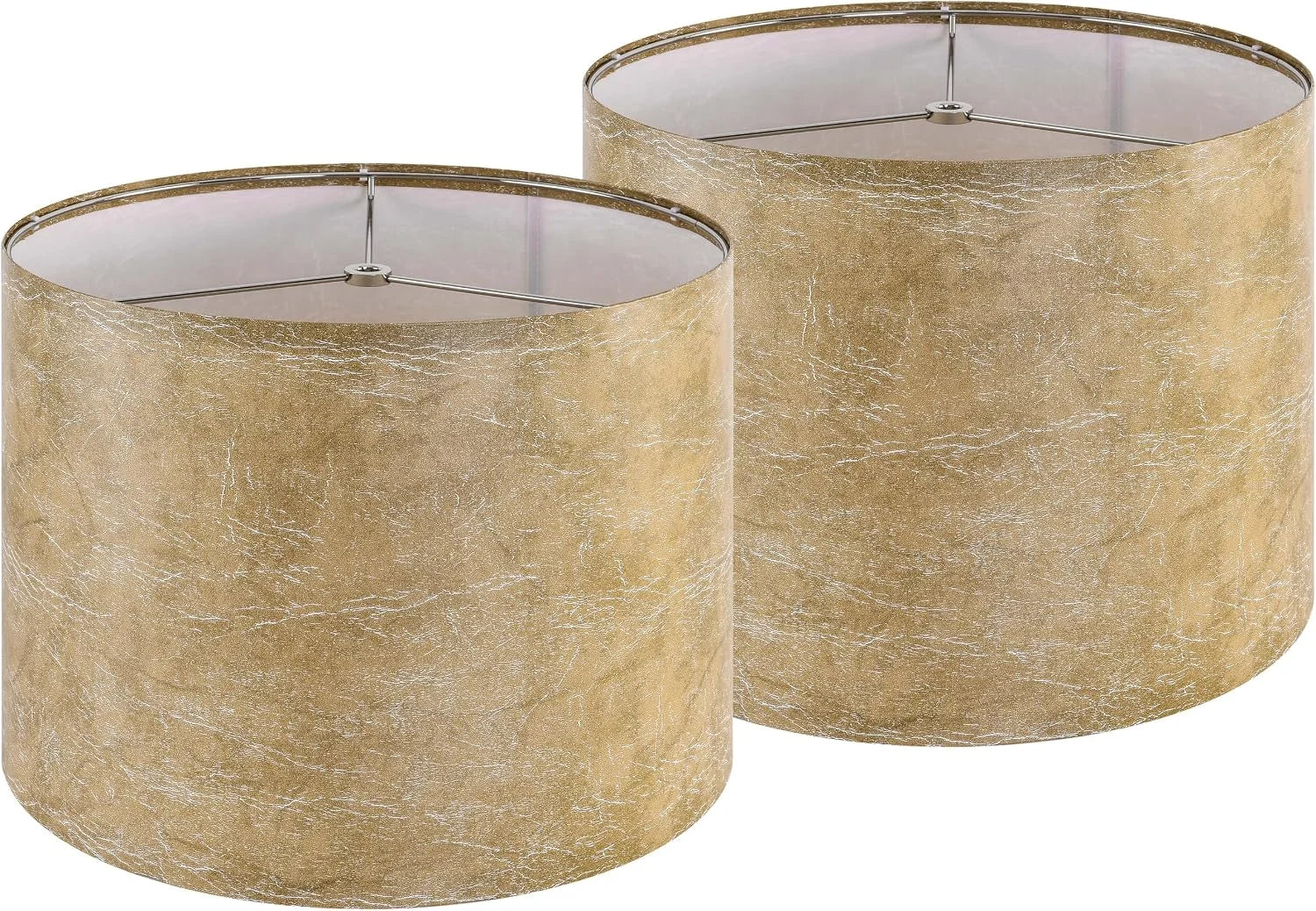 Discount Fabric Drum Lamp Shade with Embroidered Leaf Trim 13 Top x 13 Bottom x 10 High (Spider) Set of 2 Medium Lamp - Image 4