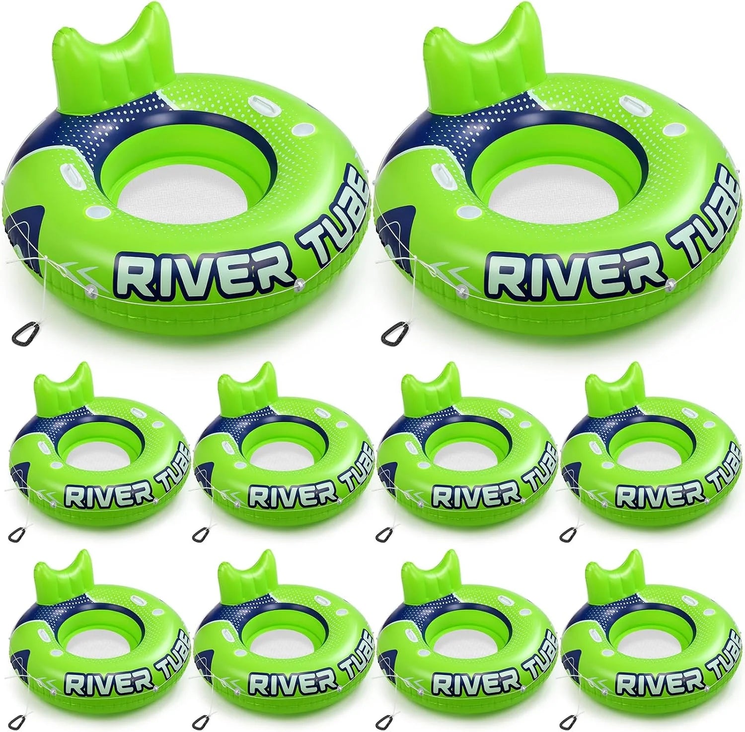 Discount Glimin 2 Pcs Green Blue 53 Heavy Duty River Tube Float Inflatable Pool Floating Tube for Adult Large River Raft Water - Image 10