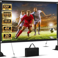 Alternative view of Discount Projector Screen with Stand: Portable Projector Screen Outdoor Indoor Front/Rear16: 9 4K HD with Carry Bag