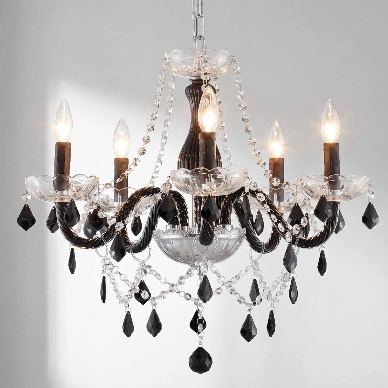 Discount Mossi 5 Light Modern Contemporary Elegant K9 Crystal Glass Chandelier Pendant Ceiling Lighting Fixture - Image 6