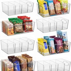 Discount Pantry Organizers and Storage and Cabinet Organizer, 2 Pack, Storage bin with divider for organizing