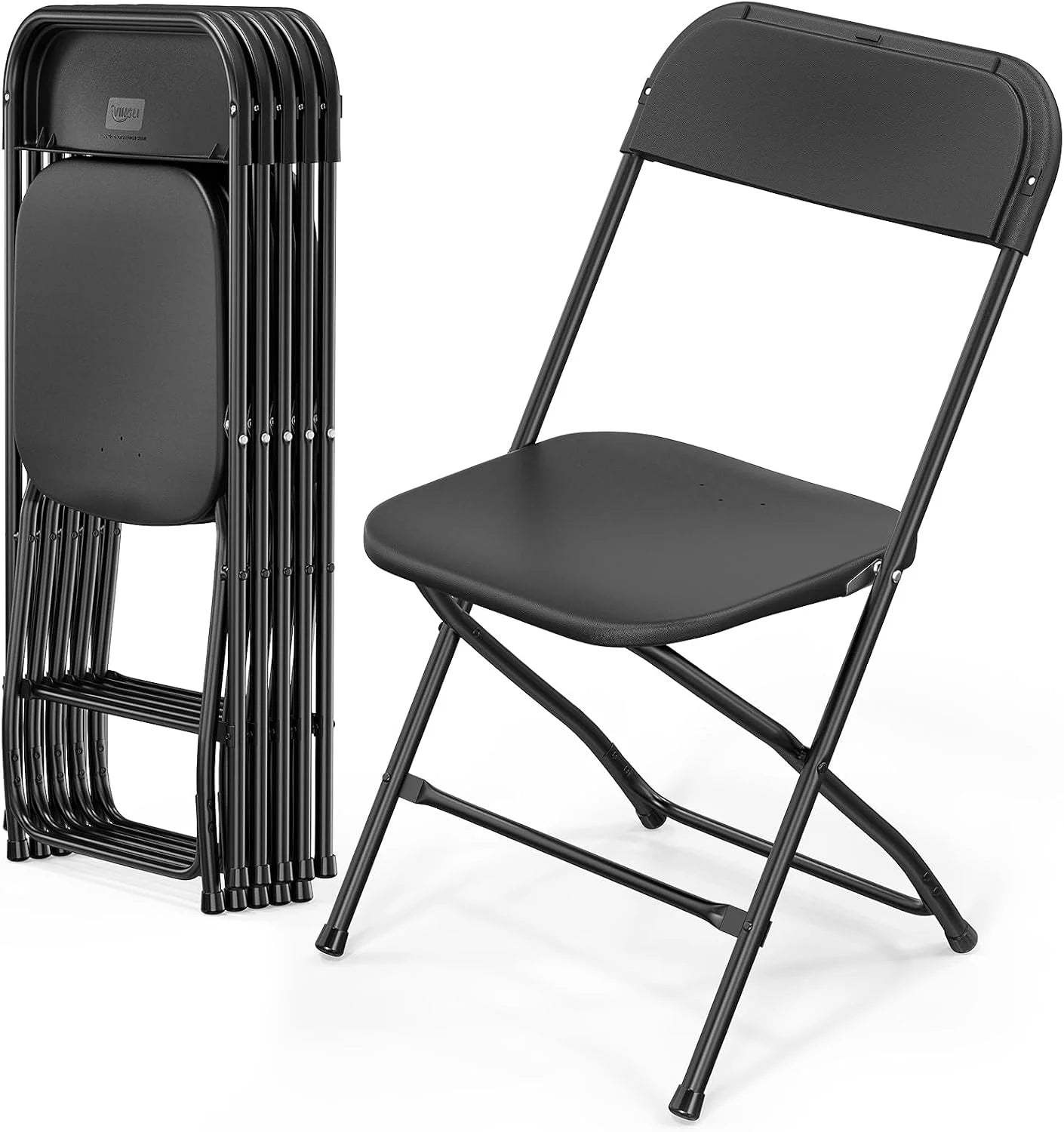 Discount 10 Pack White Plastic Folding Chair, Indoor Outdoor Portable Stackable Commercial Seat with Steel Frame 350lb. - Image 16