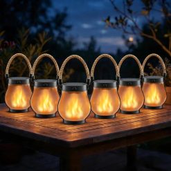 Alternative view of Discount Solar Lanterns Outdoor Waterproof 4 Pack, Outdoor Solar Lanterns with Flickering Flame Effect