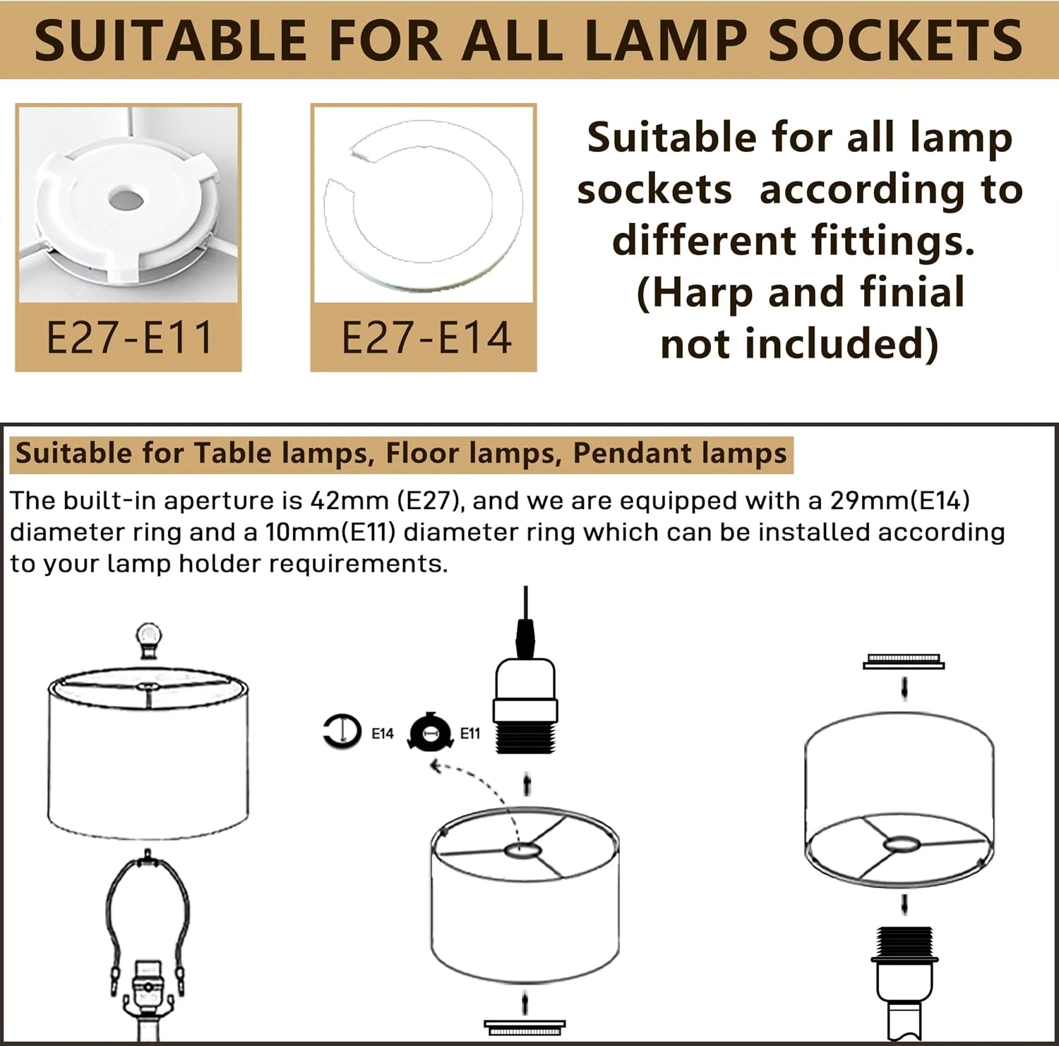 Discount GO&SO Lamp Shades Set of 2, Modern Lamp Shades For Table Lamps Replacement - Image 35