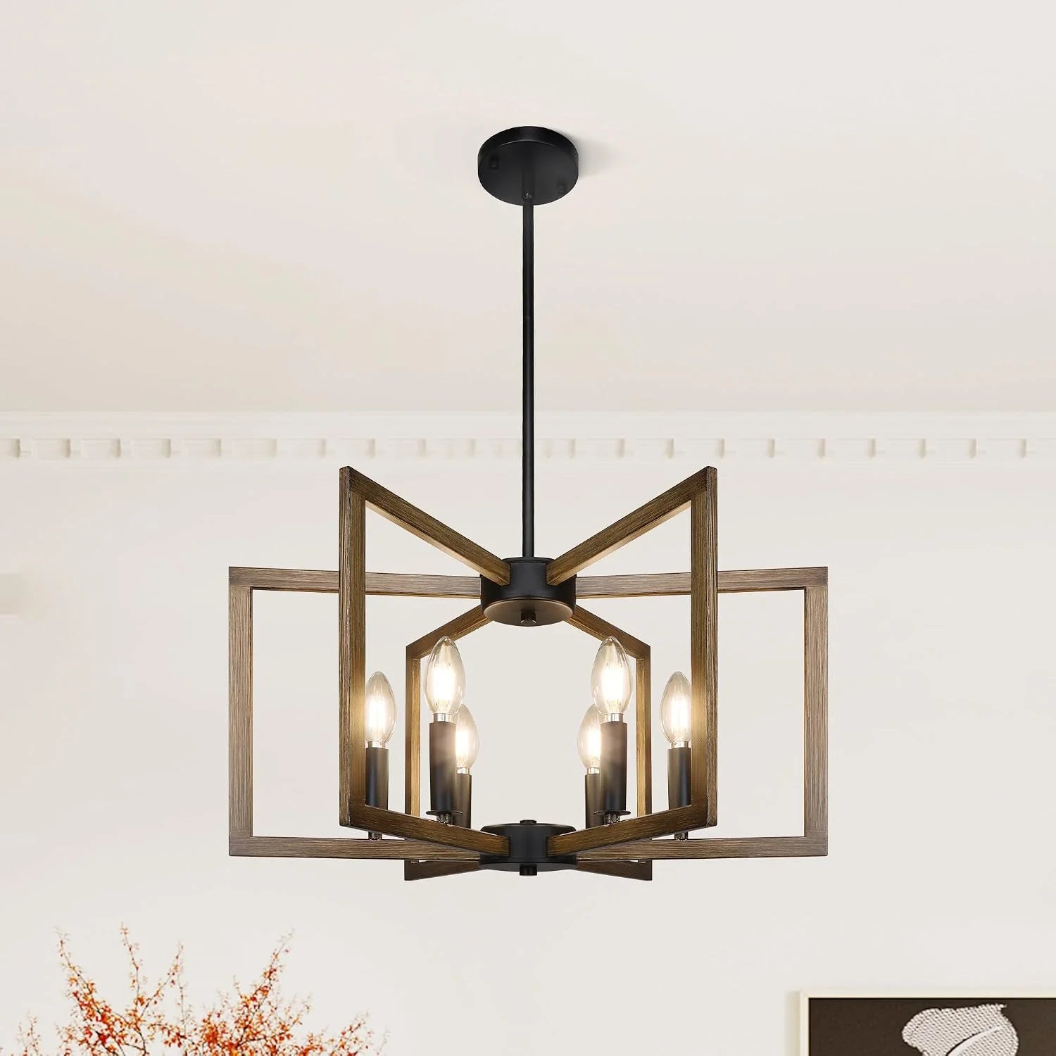 Discount 6-Light Gold Pendant Light, Modern Farmhouse Dining Room Light Fixtures Over Table - Image 9