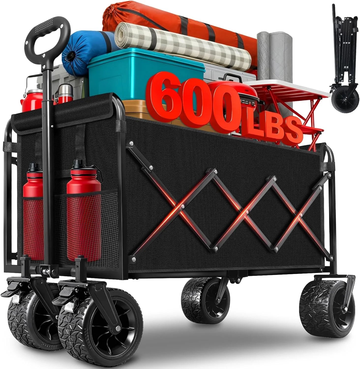 Discount Collapsible Wagons Carts Foldable, 500LBS Heavy Duty Wagon Cart Foldable - Image 4