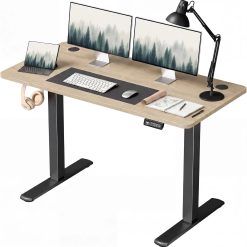 Alternative view of Discount 55 x 24 Inches Electric Height Adjustable Standing Desk Large Sit Stand Up Desk Home Office Computer Desk Memory