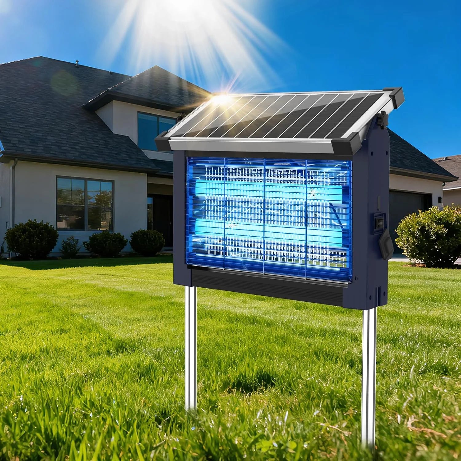 Discount Solar Bug Zapper Outdoor, 4500V Mosquito Zapper Fly Trap for Patio, 10W Solar Panel, IPX5 Waterproof - Image 4