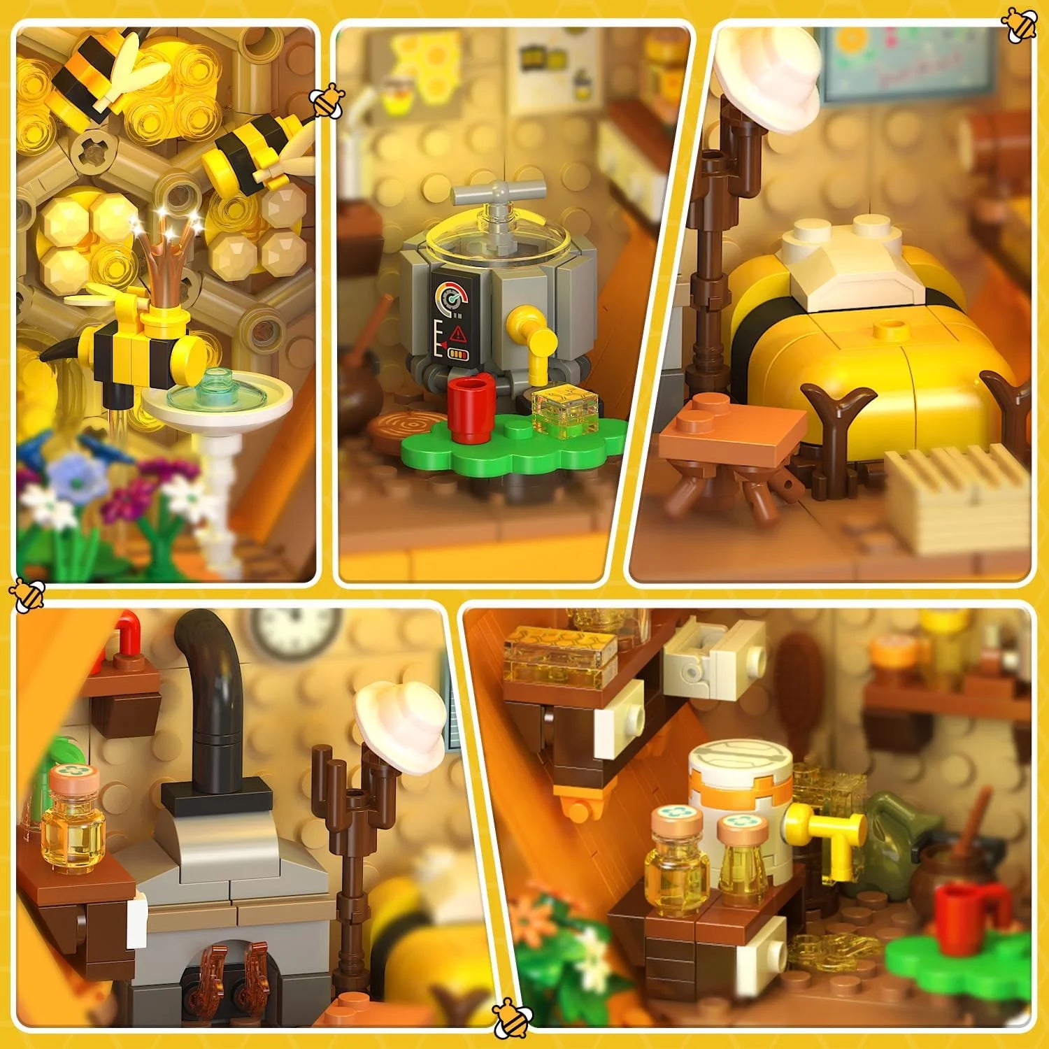 Discount Bee Treehouse Building Set with Lights for Adults, Farm House Kit, Collectible Cabin Home Decor Gift for Boys - Image 4