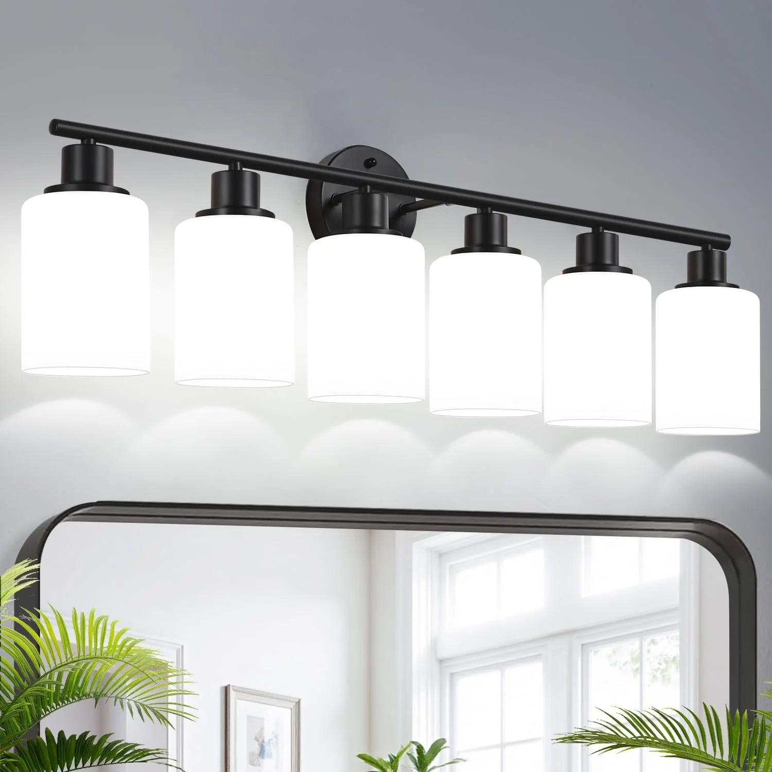 Discount Zarbitta 3-Light Bathroom Light Fixtures, 17.23 Black Modern Vanity Lights with Clear Glass Shade - Image 3