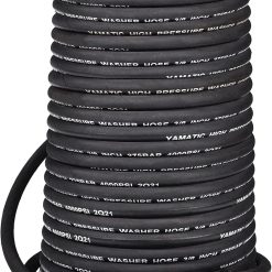 Discount YAMATIC 3/8 Pressure Washer Hose 50FT With Swivel 3/8 Quick Connect, 4000 PSI High Tensile Steel Braided Kink Resistant