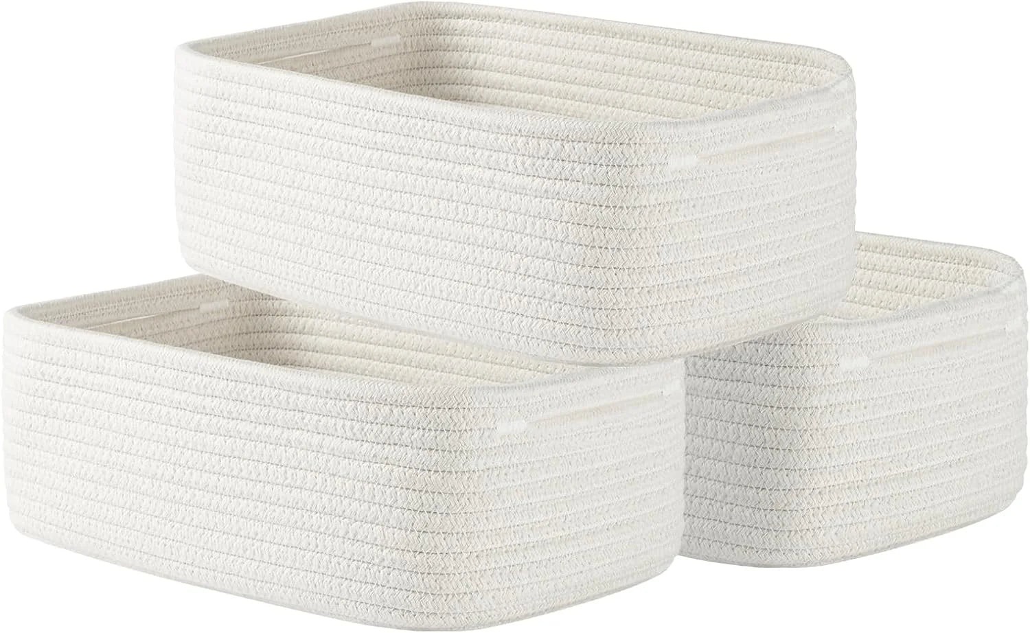 Discount Woven Storage Organizing Basket, 13.5×9.5×5 inches, 3 Pack, Shelf baskets for closet organization - Image 3