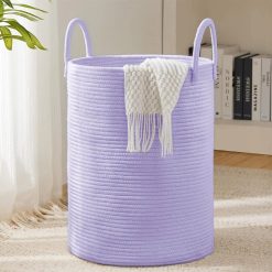 Alternative view of Discount YOUDENOVA Jute Rope Laundry Hamper Basket, 58L Blanket Basket for Nursery, Large Woven Laundry Hamper with Sturdy