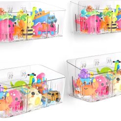 Alternative view of Discount Bath Toy Storage 2 Packs, Large Bath Toy Holder, 3 Compartments, Quick-Dry, BPA-Free Bathtub Toy Organizer