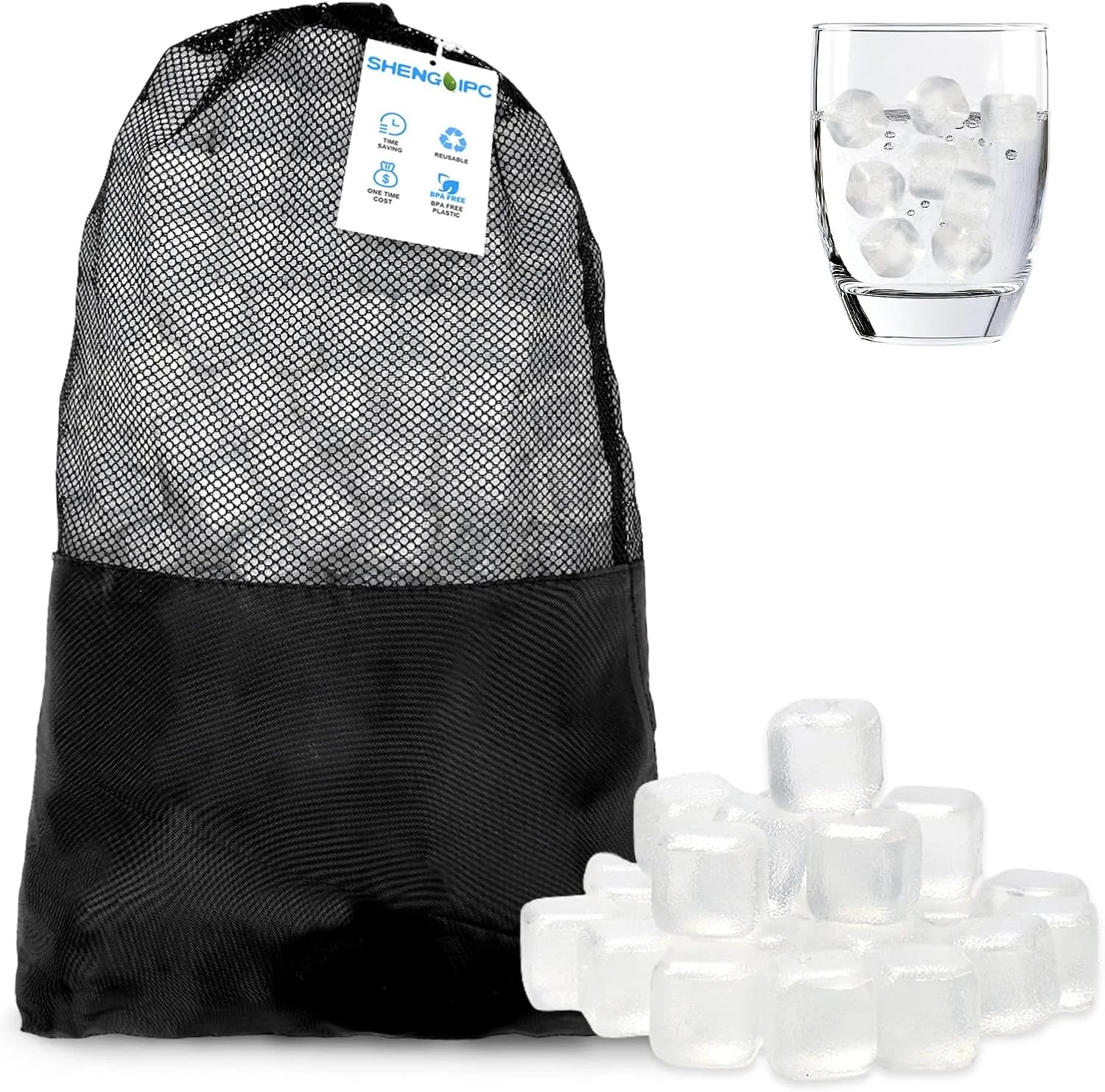Discount SHENGQIPC Reusable Ice Cubes for Camping, 360 Pack, 12 lbs, Large Pack for Drinks - Image 7